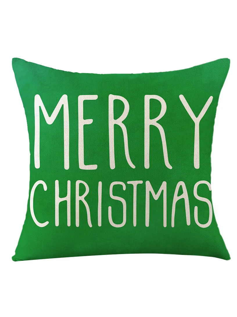 Christmas Pillowcase Red Green Christmas Elf Faceless Old Man Alphabet Print Holiday Party Cushion Cover