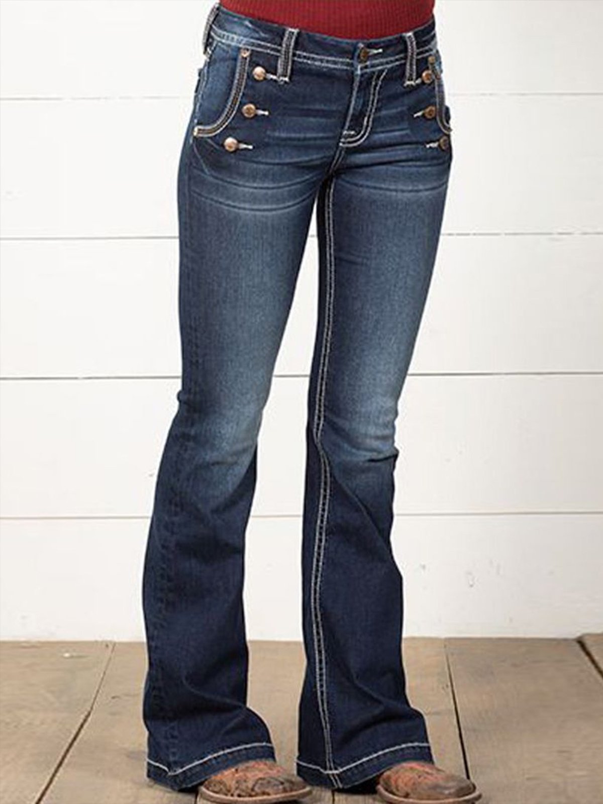 Vintage High Waist Bell Bottom Denim Jean