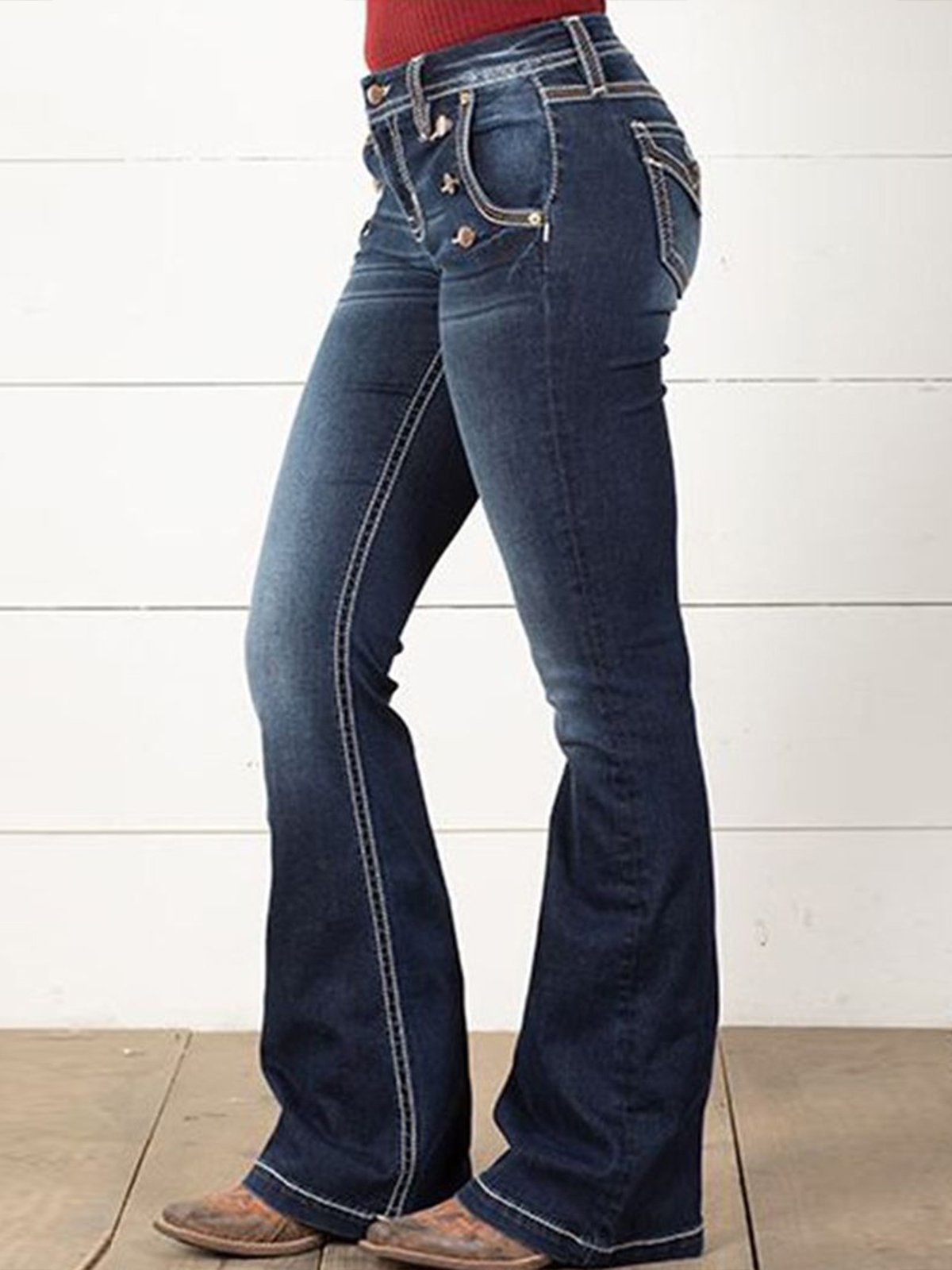 Vintage High Waist Bell Bottom Denim Jean