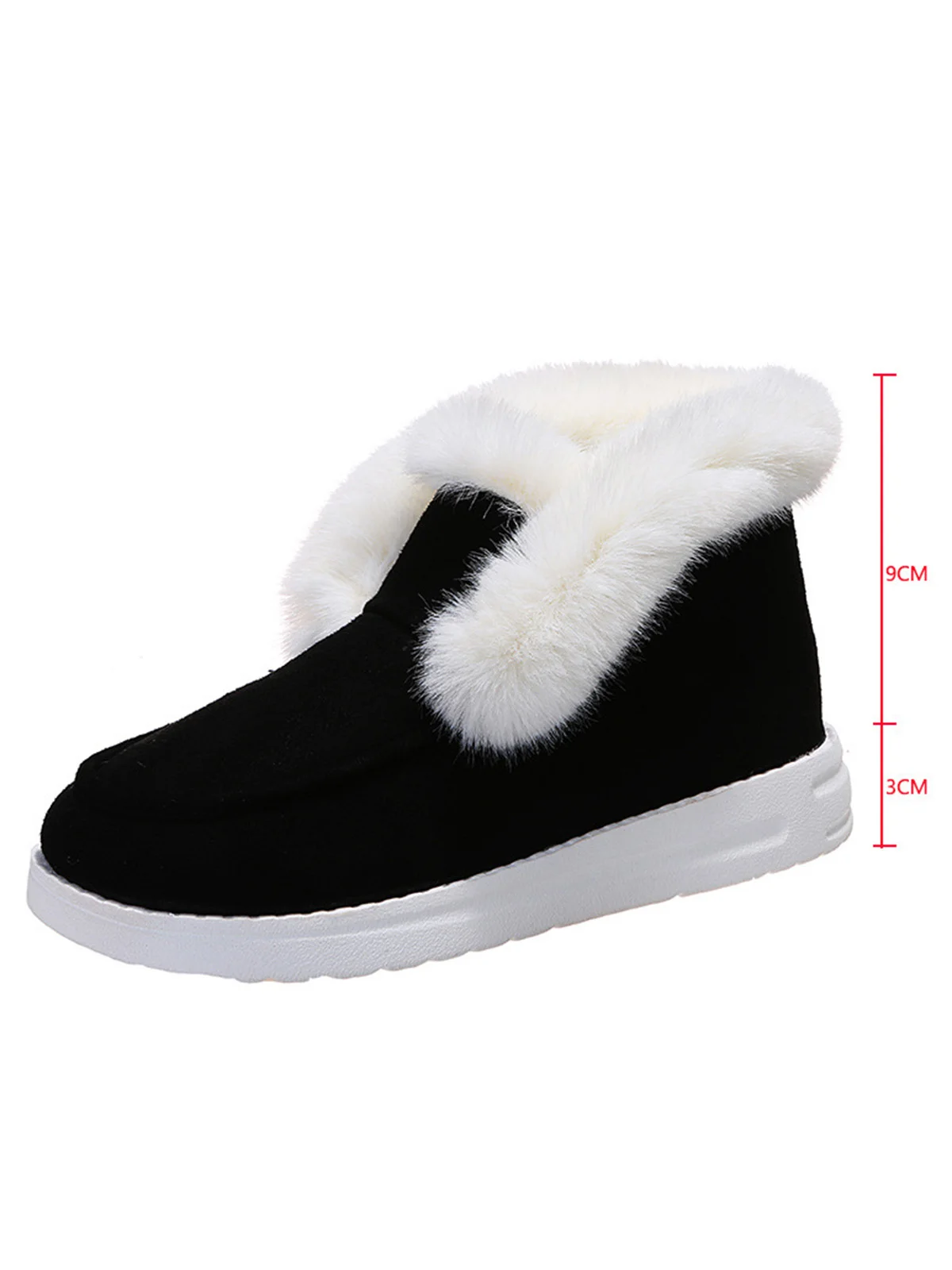 Women's Split Joint Furry Flat Heel Snow Boots