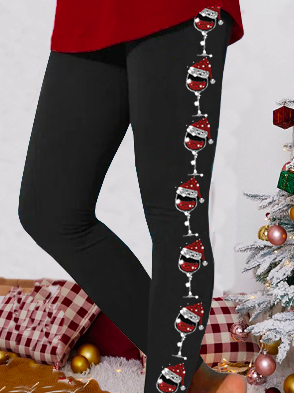 Winter Casual Christmas Soft Clouds Leggings