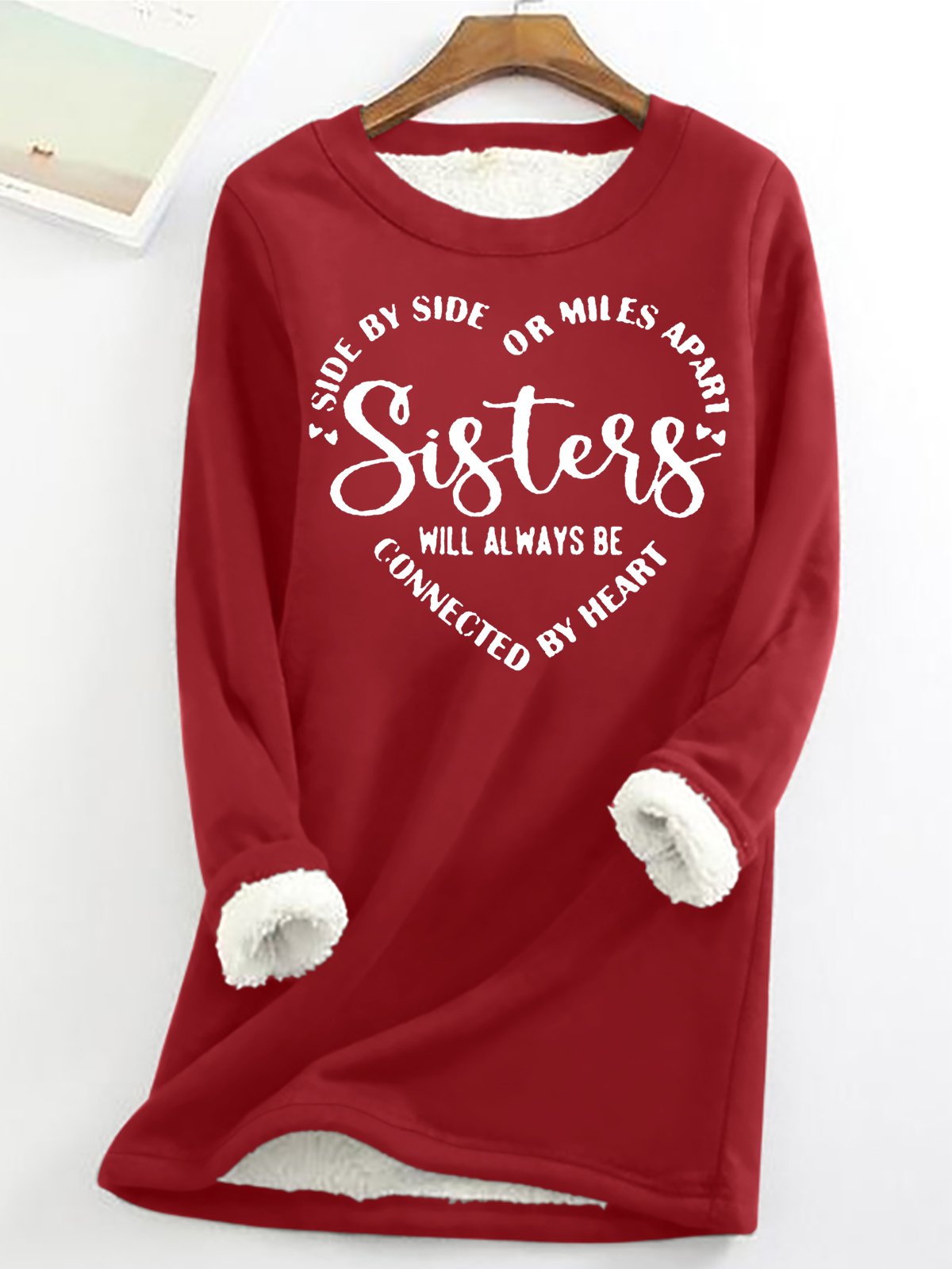 Casual Crew Neck Fleece Sweatshirt