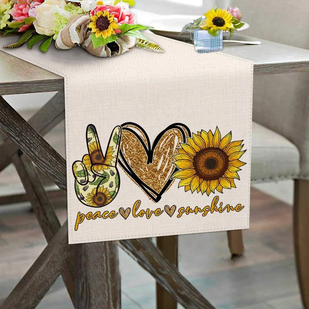 13*72 Table Cloth Peace Love Sunshine Table Tarps Party Decorations