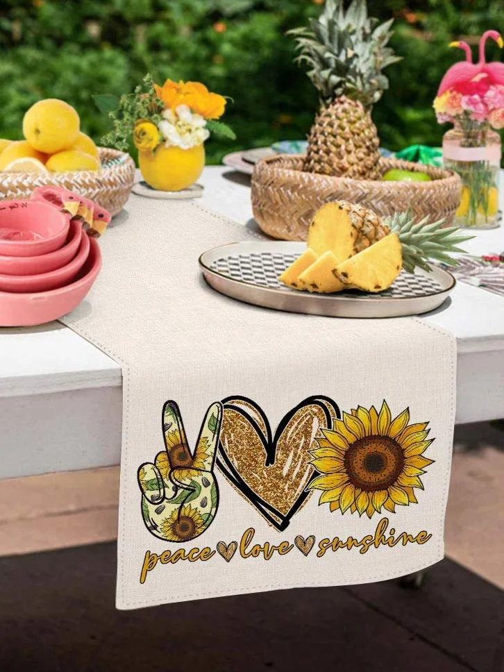 13*72 Table Cloth Peace Love Sunshine Table Tarps Party Decorations