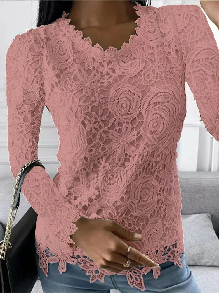 Lace Regular Fit Casual Lace Top