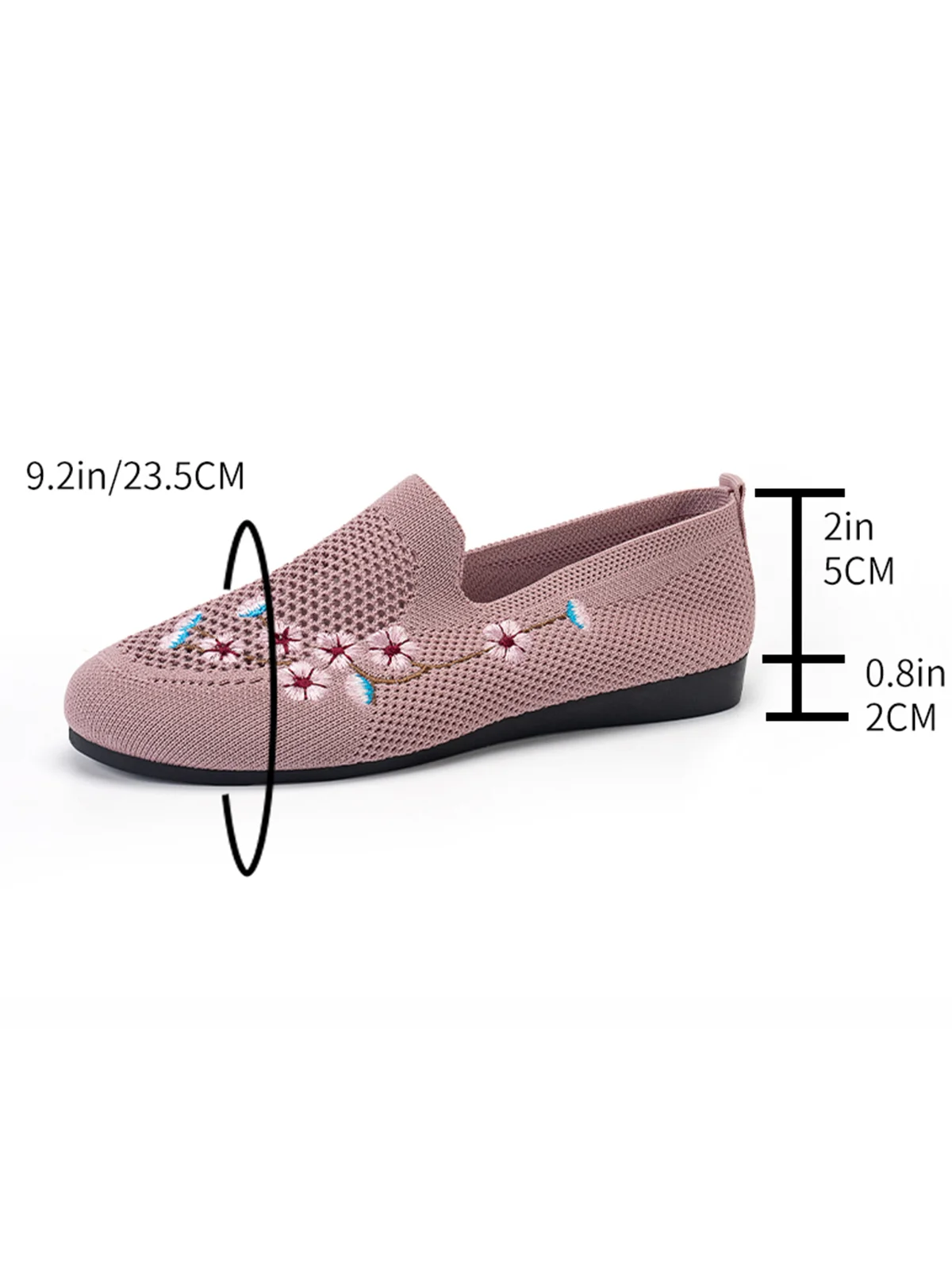 Floral Embroidery Breathable Mesh Fabric Flat Loafers