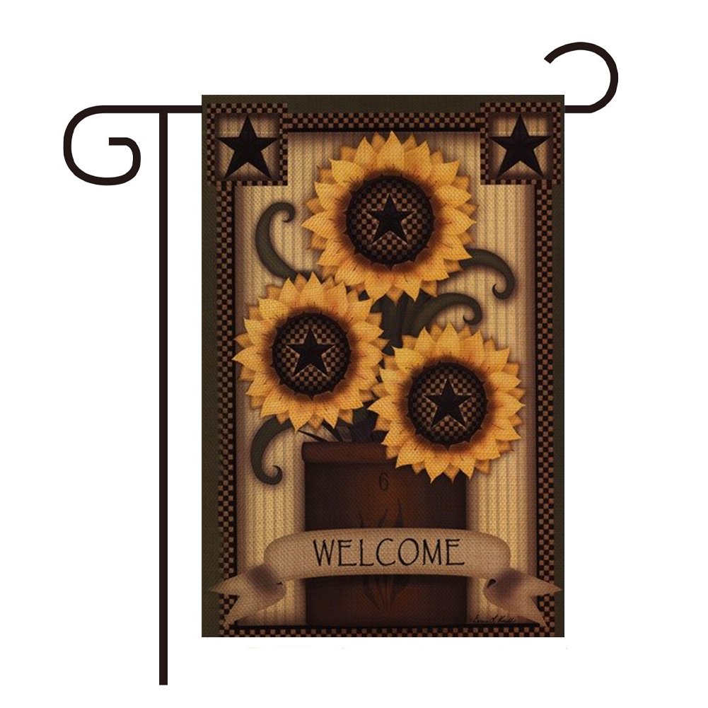 12 x 18 Double Sided Printed Sunflower Welcome Fall Garden Flag Yard Flag Holiday Outdoor Decor Flag