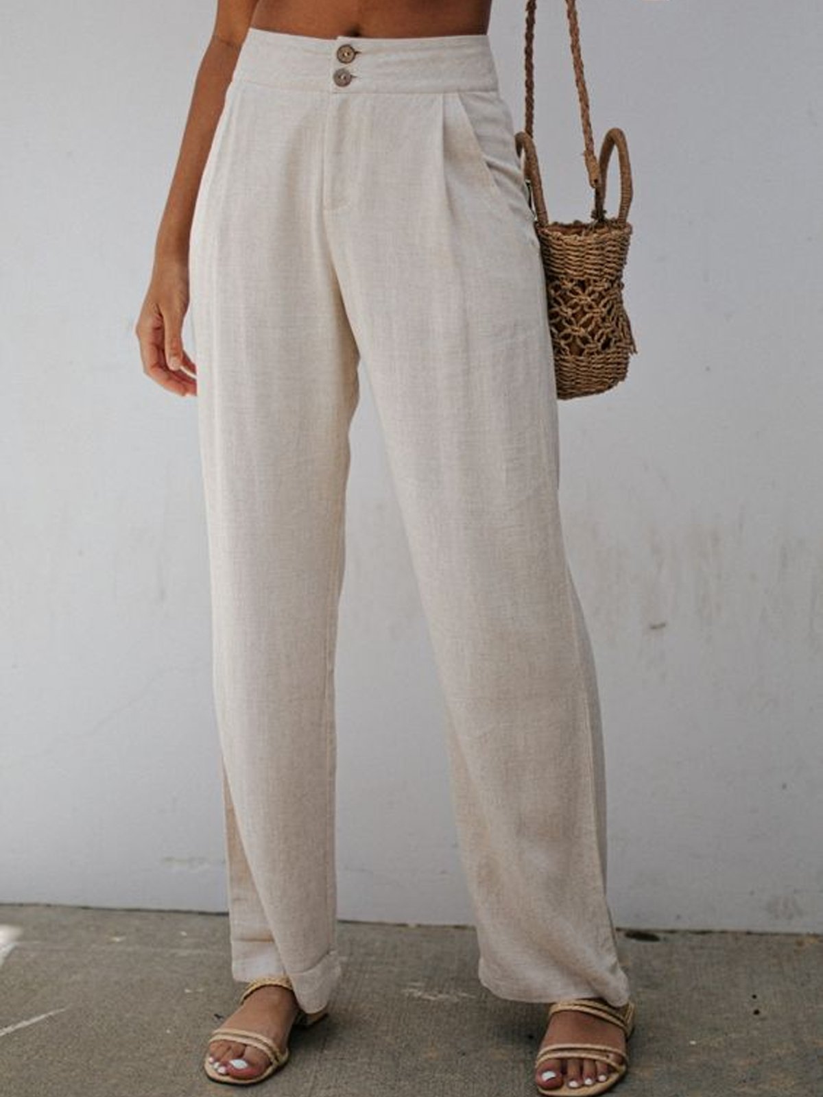 Cotton Casual Buttoned Pants