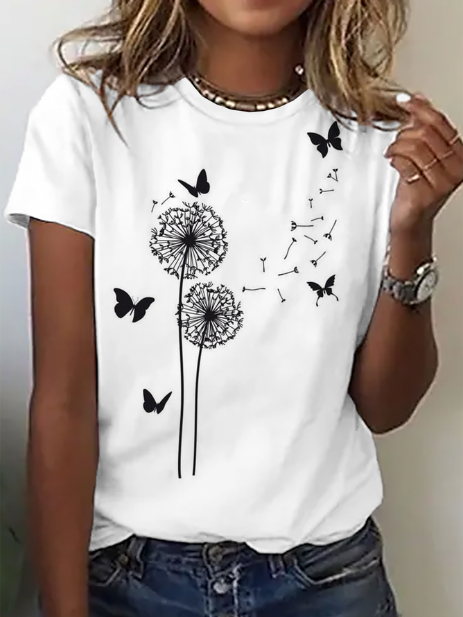 Plus Size Crew Neck Loose Short Sleeve T-Shirt