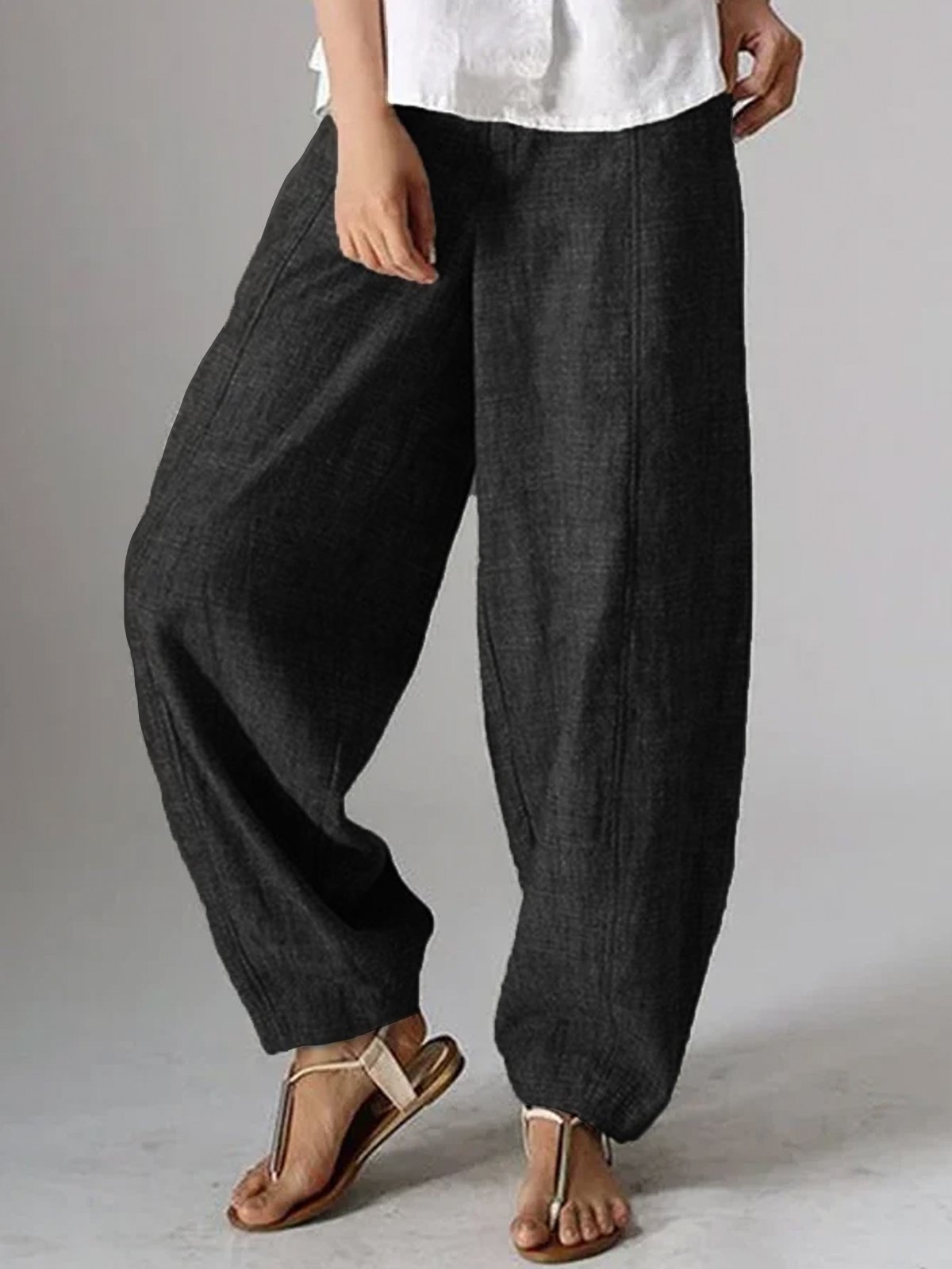Women Casual Cotton Linen Long Pant