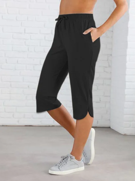 Loose Drawstring  Casual Pants