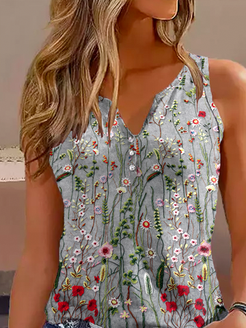 Floral Casual Tank Top