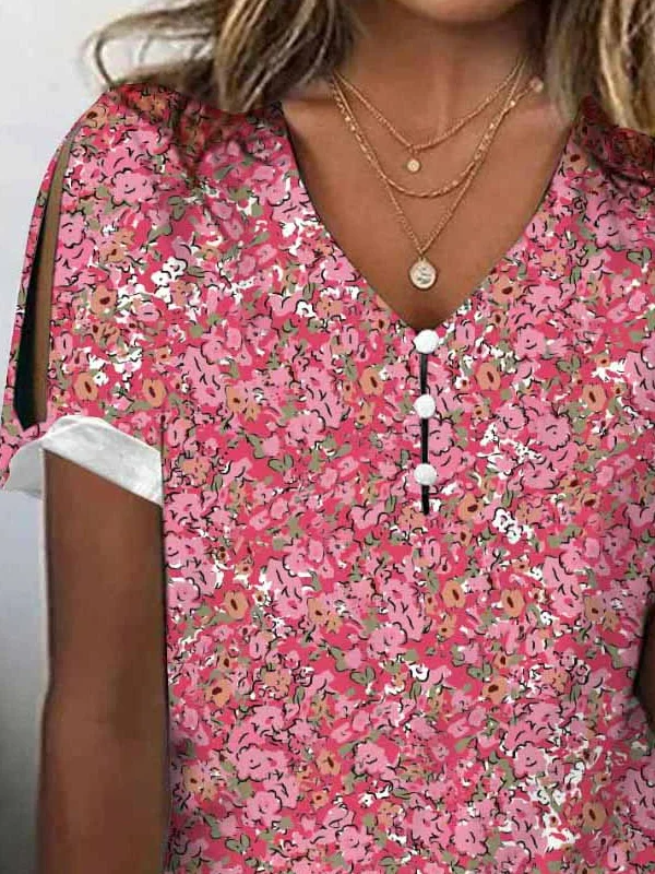 Floral Casual Jersey Loose Shirt