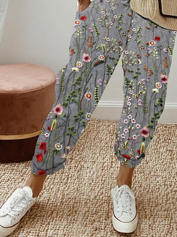 Floral Casual Loose Pants