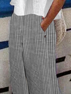 Casual Striped Print Turnip Pant