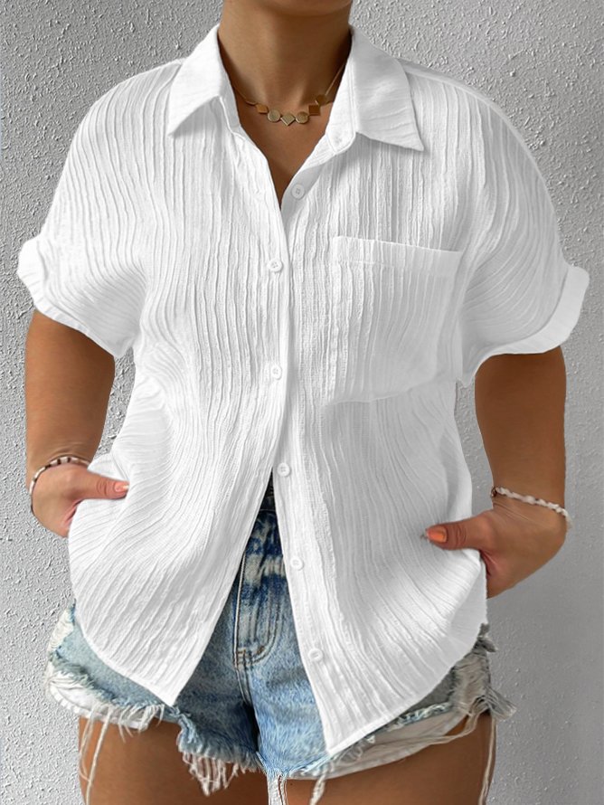 Plus Size Elegant Plain Loose Blouse