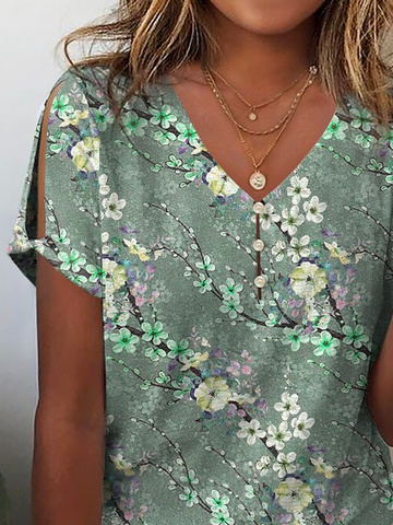 Loose Floral Printed Casual Blouse