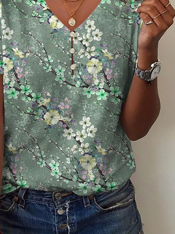 Loose Floral Printed Casual Blouse