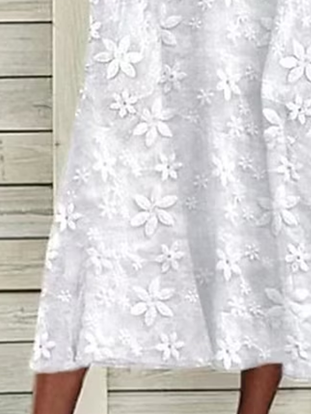 Cotton-Blend Linen Floral Dress