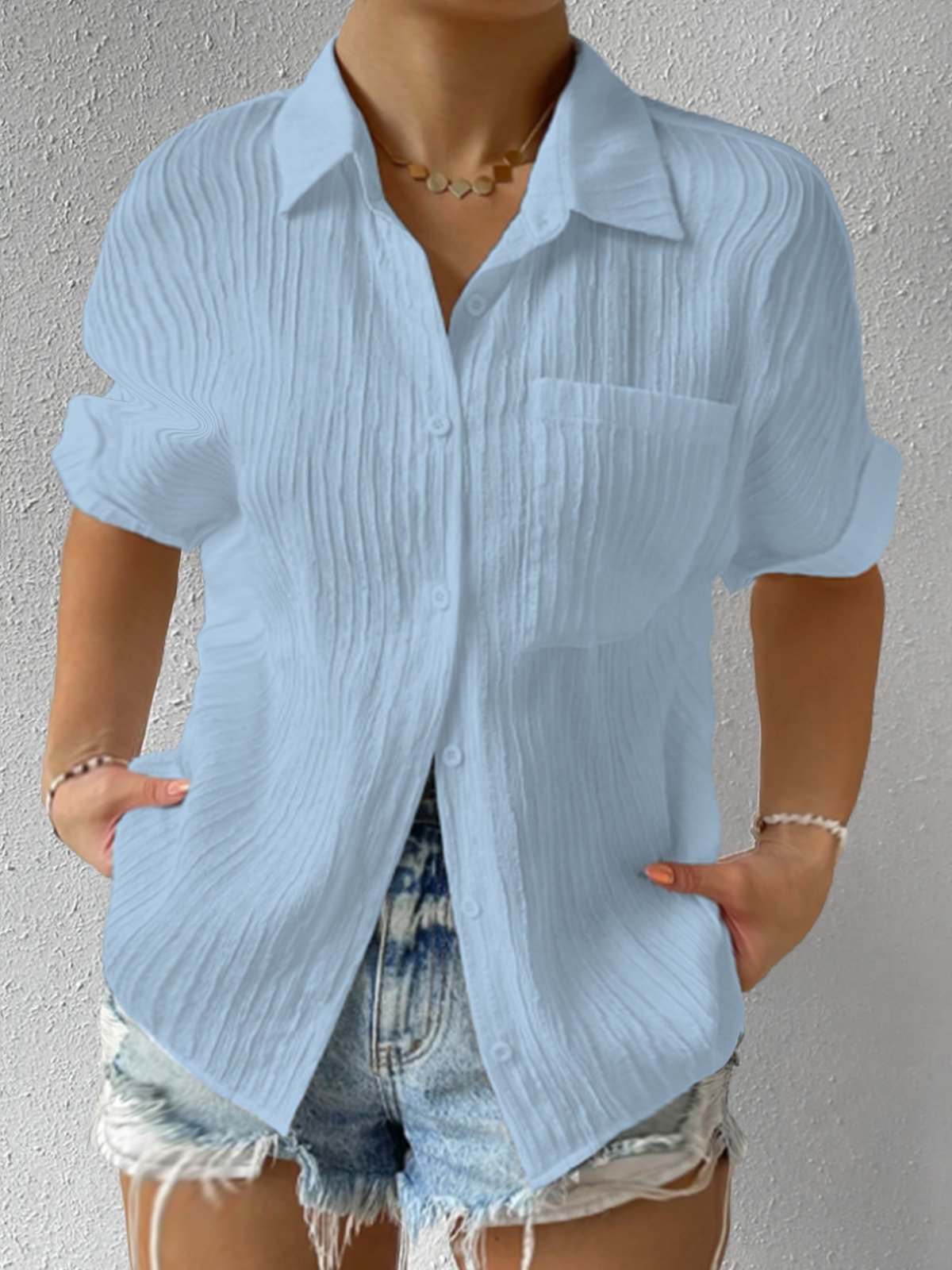 Plus Size Elegant Plain Loose Blouse