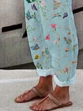 Casual Loose Floral Pants