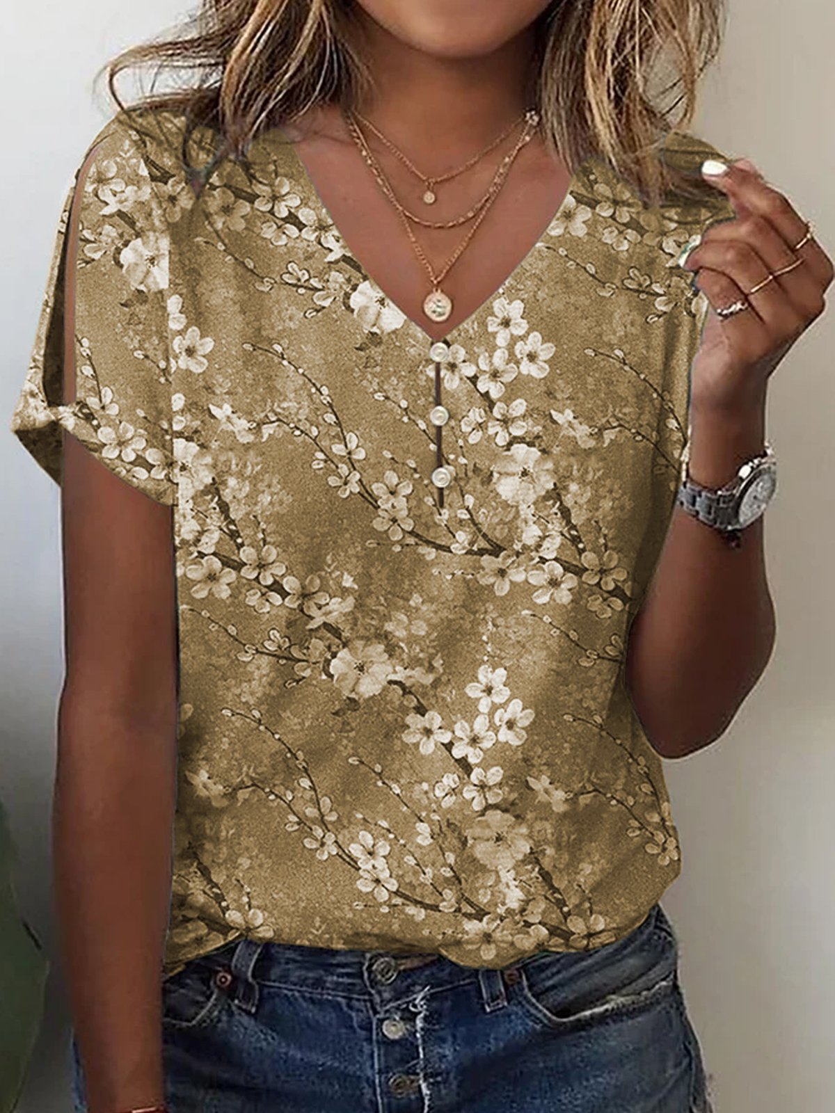 Loose Floral Printed Casual Blouse