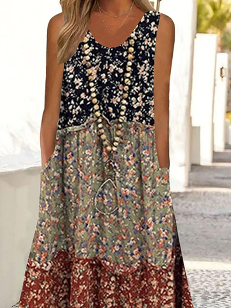 Loose Casual Floral Pritned Dress