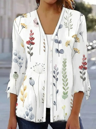 Wrap Casual Loose Floral Shirt