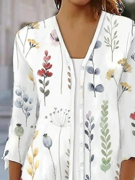 Wrap Casual Loose Floral Shirt