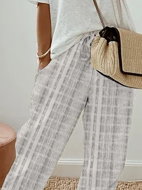 Loose Plaid Casual Pants