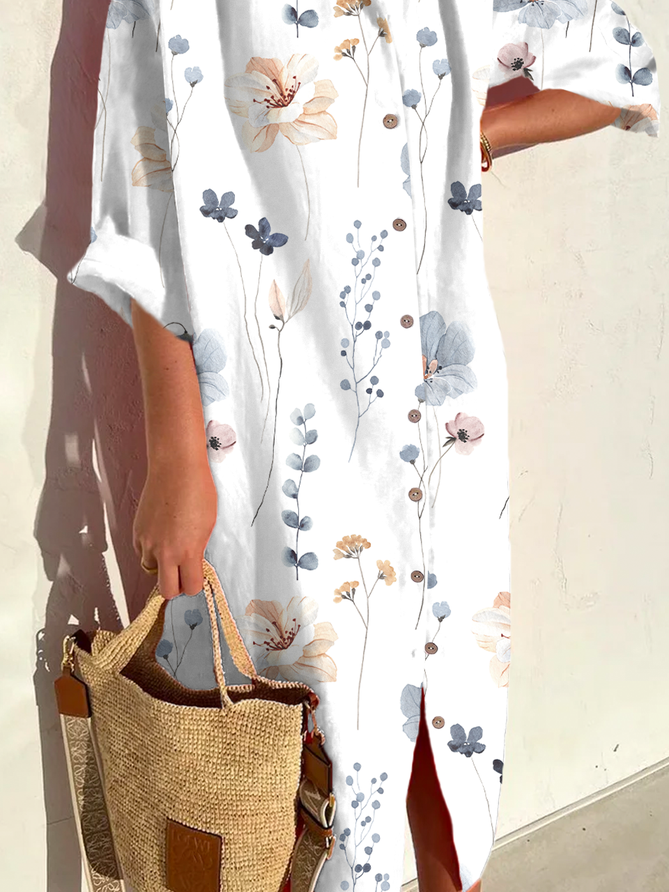 Floral Casual Shirt Dress