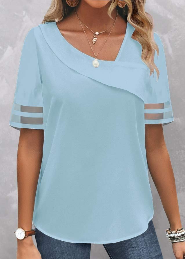 Cotton Asymmetrical Plain Casual Shirt