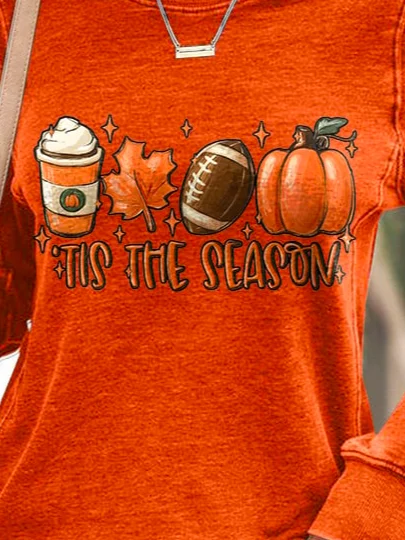 Casual Crew Neck Halloween Sweatshirt