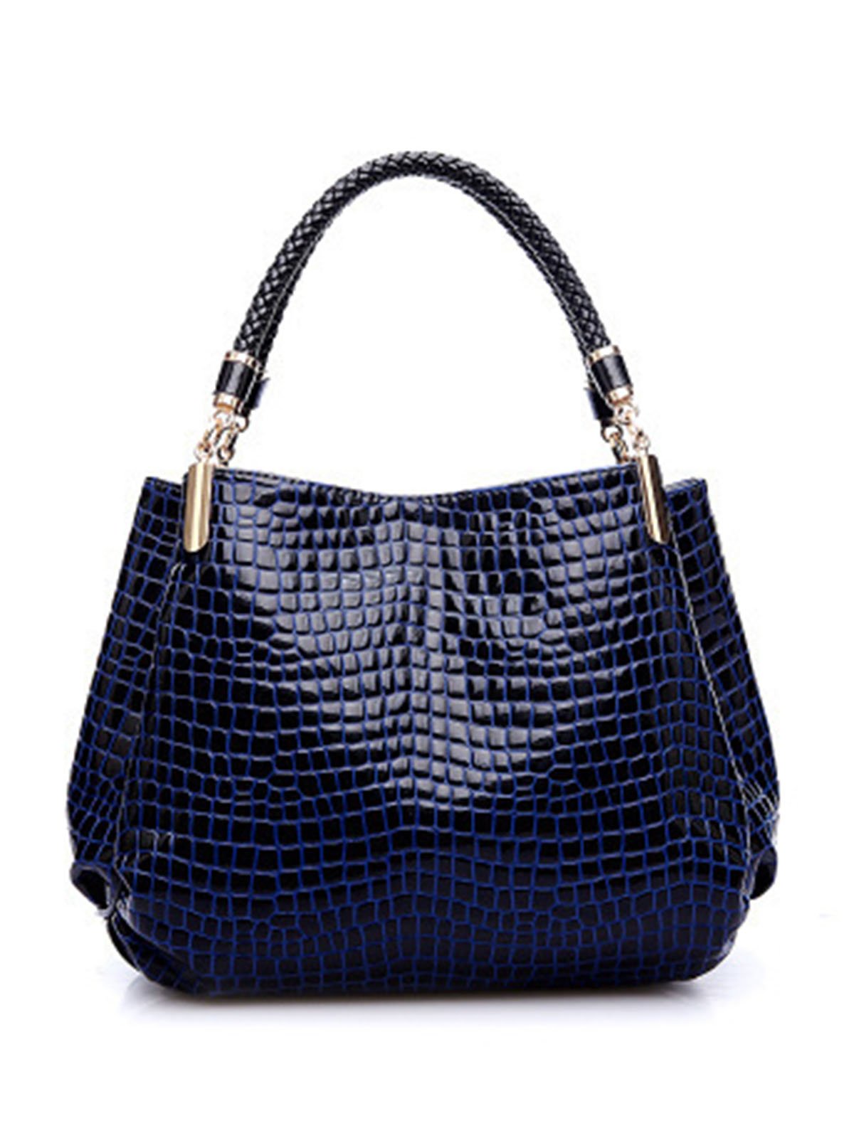 Shiny Crocodile Faux Leather Urban Commuter Handbag