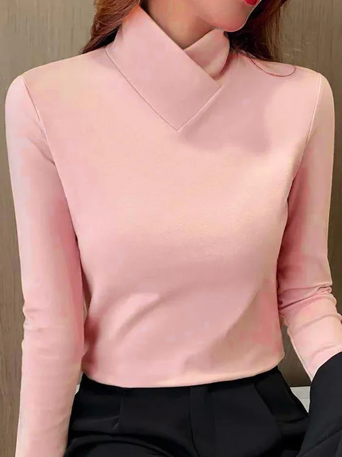 Casual Plain Long Sleeve T-shirt