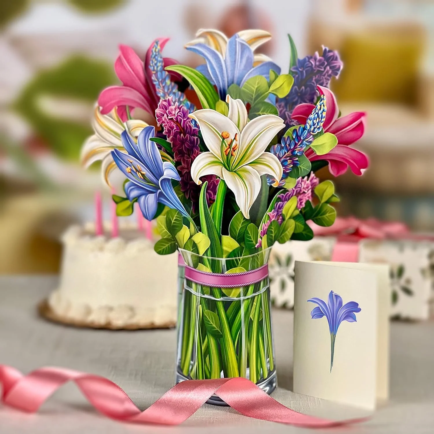 3D Pop Up Birthday Cards Paper Flowers Bouquet Greeting Cards