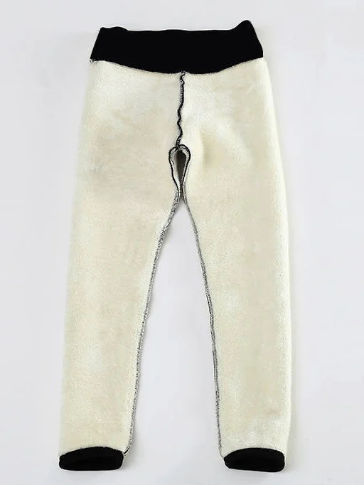 Casual Plain Fleece Skinny Soft Clouds Long Leggings