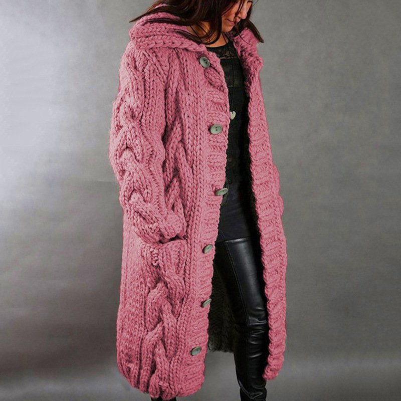 Women Wool/Knitting Plain Long Sleeve Comfy Casual Cardigan | noracora