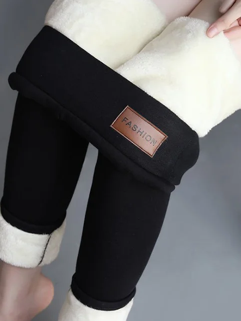 Casual Plain Fleece Skinny Soft Clouds Long Leggings