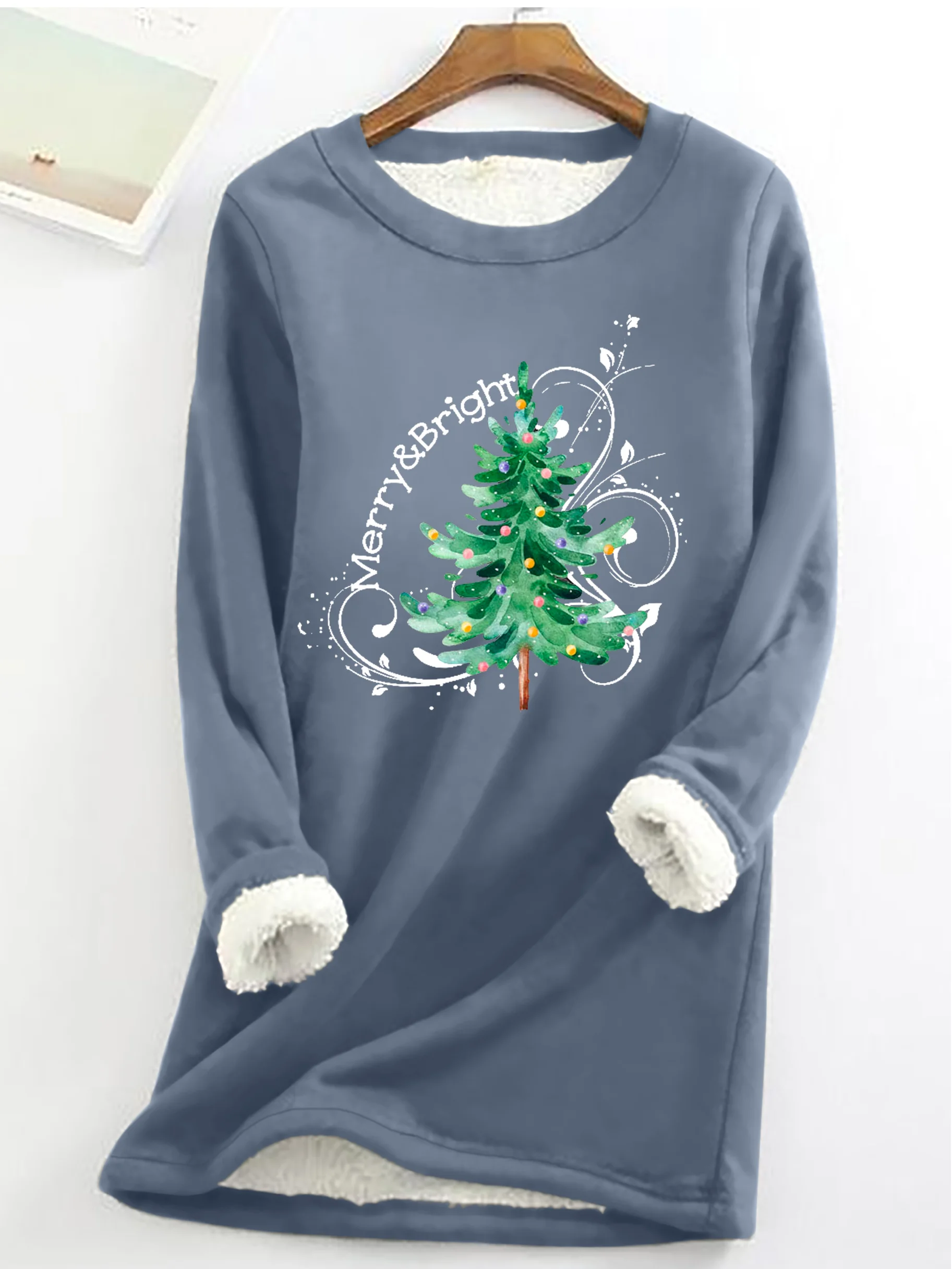 Casual Crew Neck Christmas Sweatshirt