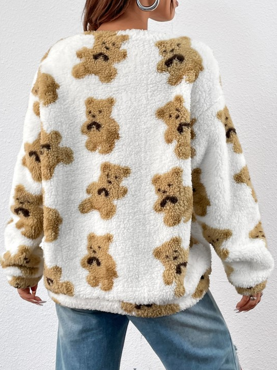 Casual Crew Neck Animal Sweatshirt