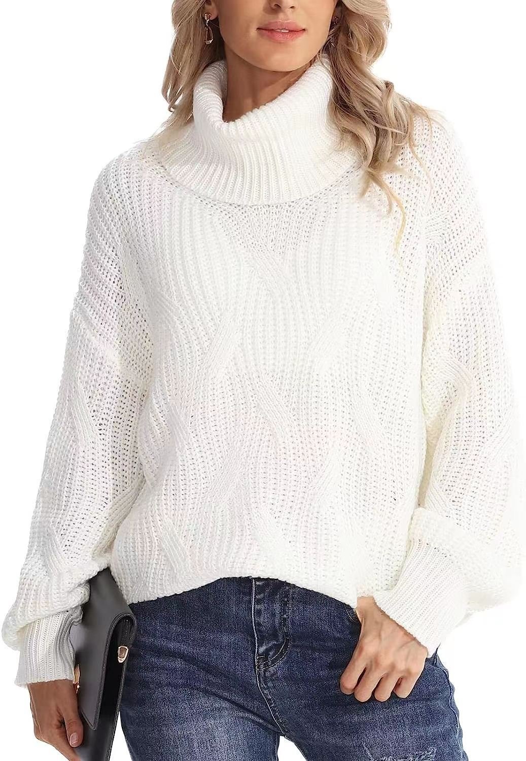 Women Wool/Knitting Striped Long Sleeve Comfy Casual Sweater