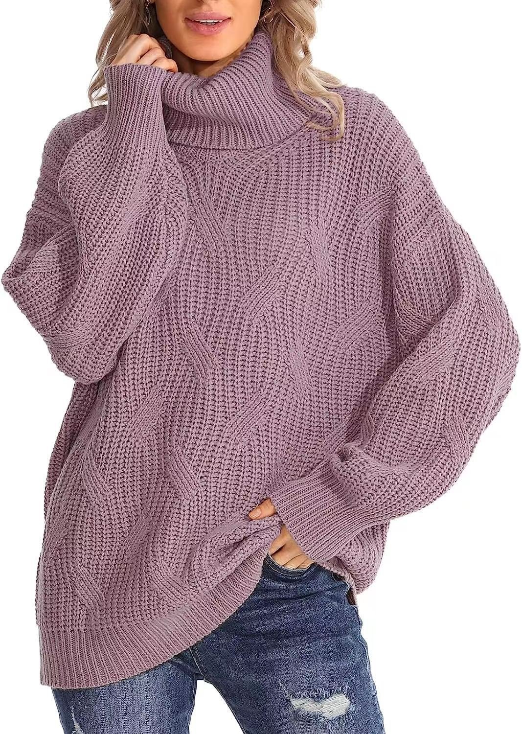 Women Wool/Knitting Striped Long Sleeve Comfy Casual Sweater