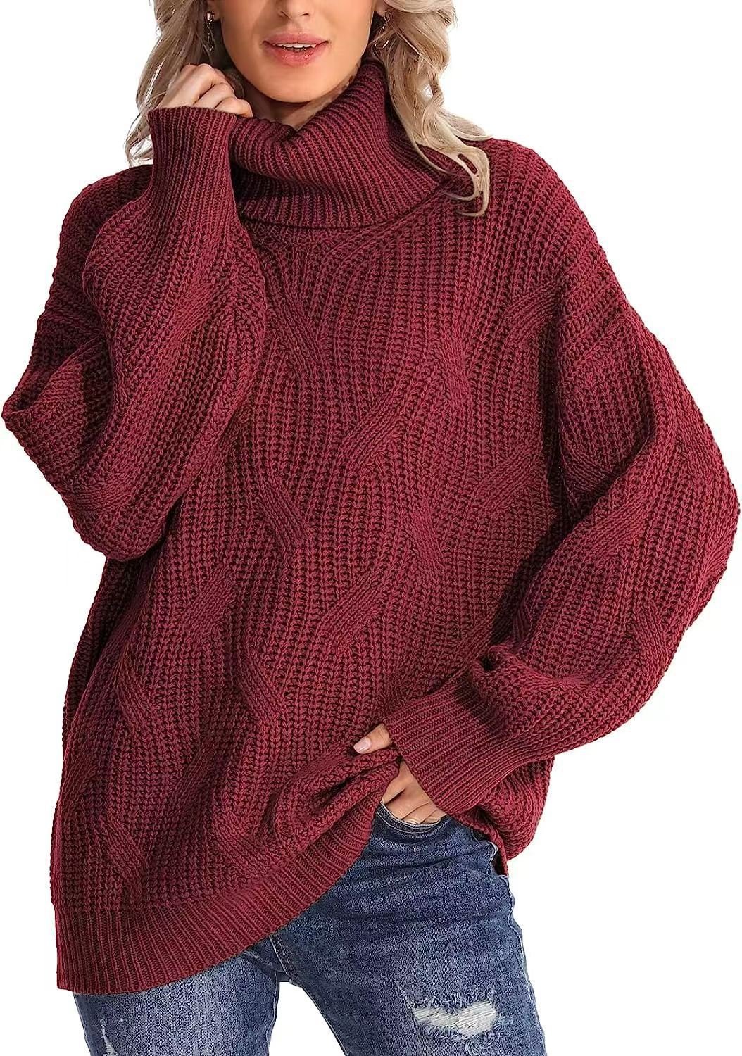 Women Wool/Knitting Striped Long Sleeve Comfy Casual Sweater