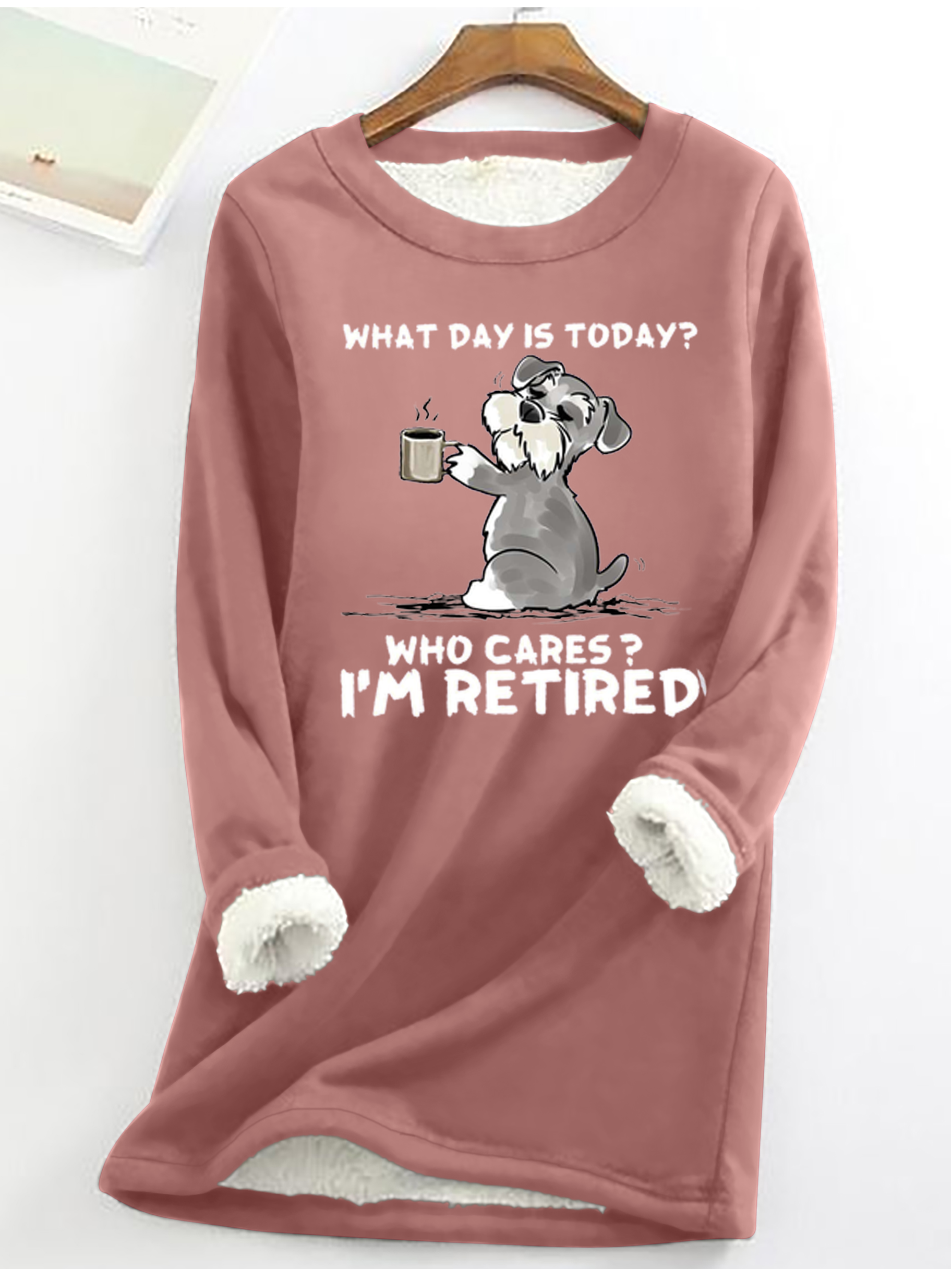 Casual Crew Neck Dog Print Sweatshirt