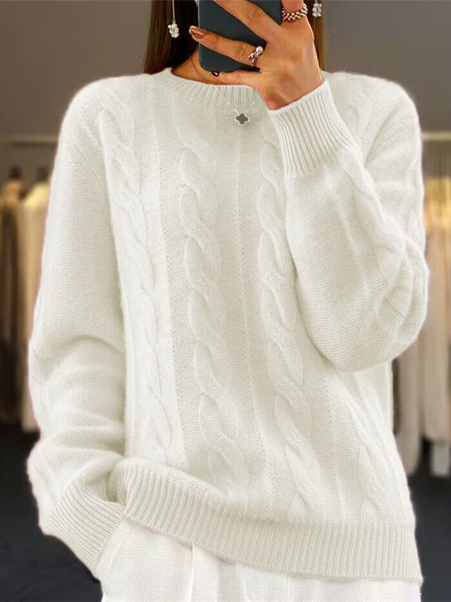 Women Plain Long Sleeve Comfy Casual Sweater