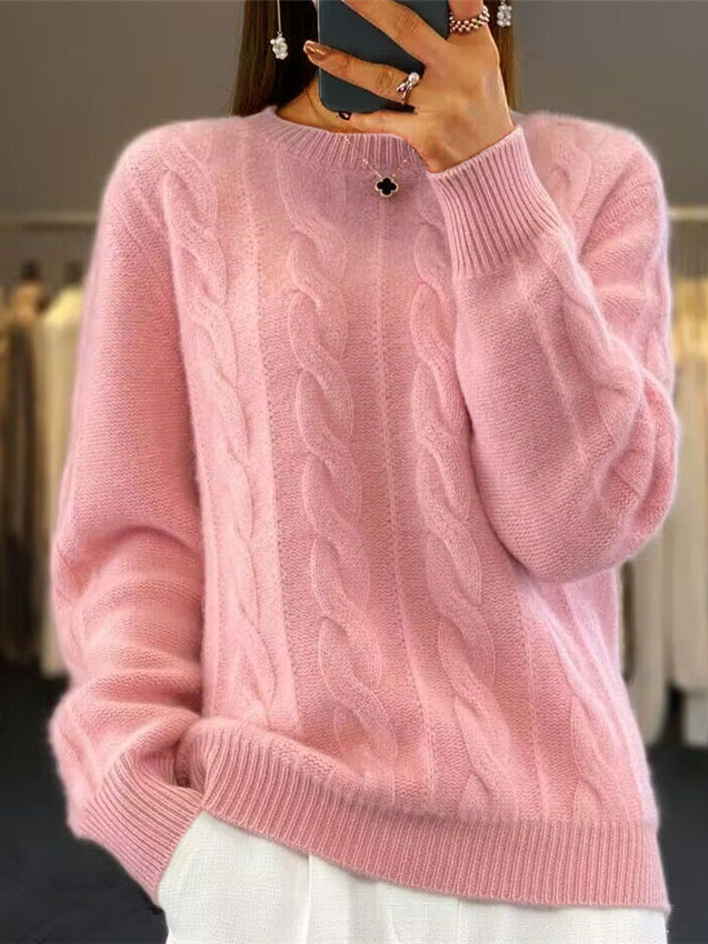 Women Plain Long Sleeve Comfy Casual Sweater