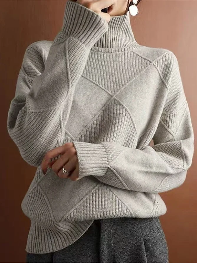 Women Plain Long Sleeve Comfy Casual Sweater