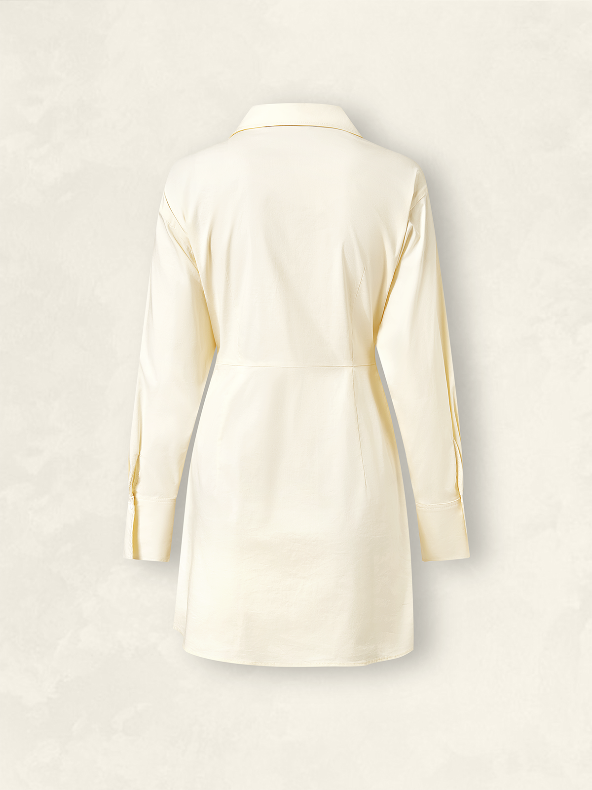 Women Plain Shirt Collar Long Sleeve Comfy Casual Short Dress