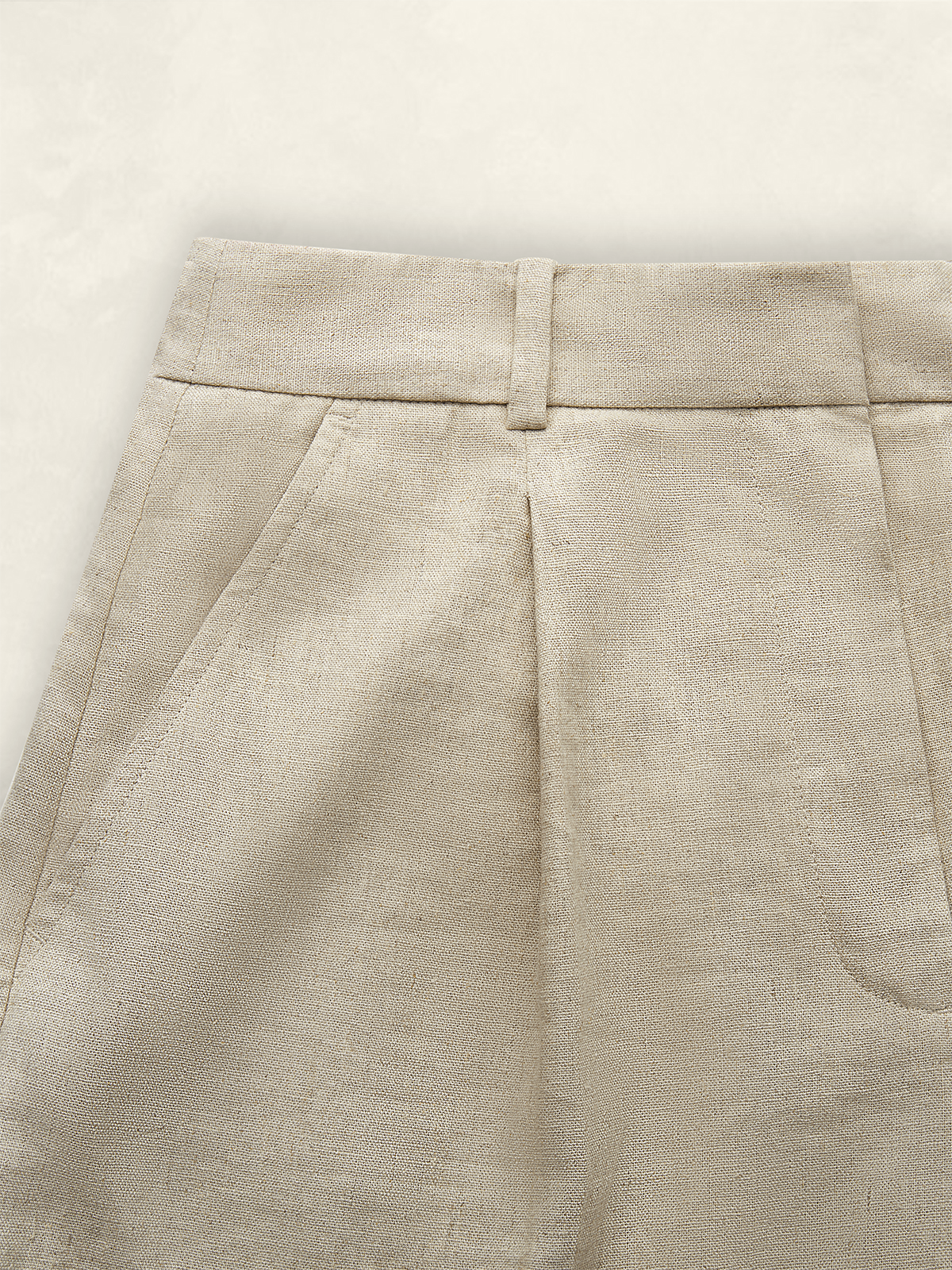 Casual Plain Natural Zipper Shorts